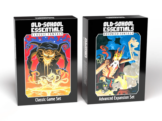 Box sets Kickstarter date, Old-School Essentials on Fantasy Grounds, the third printing of the Classic Fantasy Rules Tome, recent third-party products, and more!