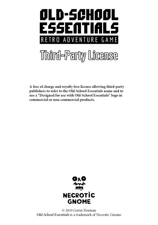 Old-School Essentials Third Party License