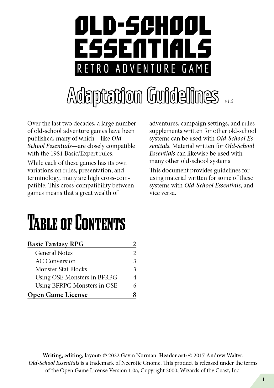 Adventurer's Guide] Game Settings