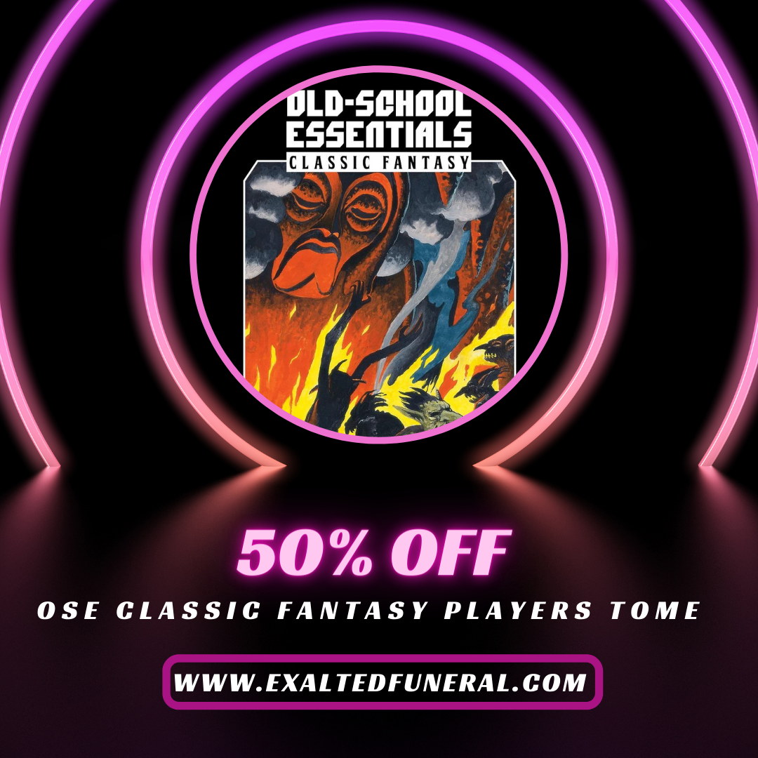 Exalted Funeral Black Friday Sale, free Basic Rules PDF updated, Carcass Crawler issue 2, and more!