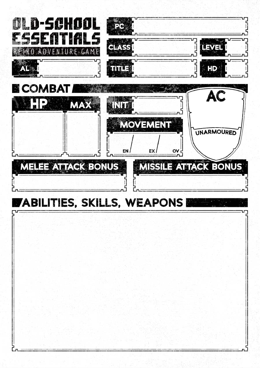 Old-School Essentials Vagabond Character Sheet