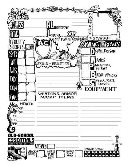 Old-School Essentials Underground Character Sheet
